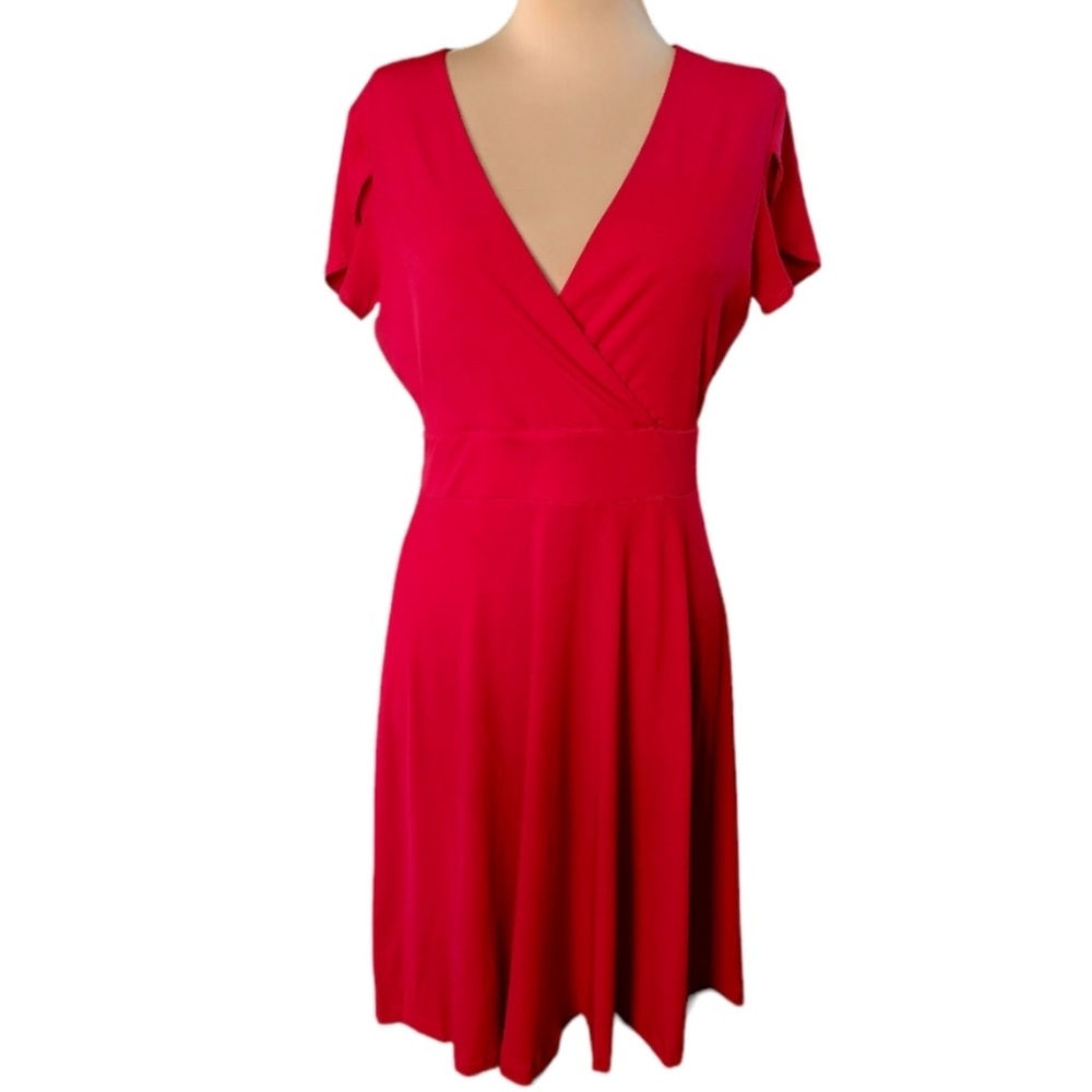 BROOKS BROTHERS a-line faux wrap dress